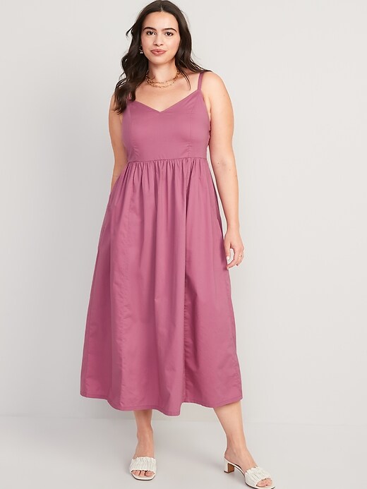 Image number 5 showing, Cotton-Poplin Cami Maxi Swing Dress for Women