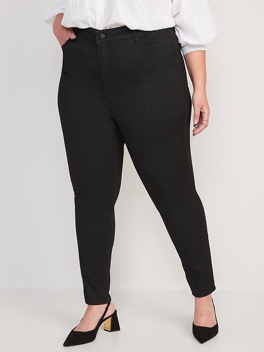 Image number 7 showing, FitsYou 3-Sizes-in-1 Extra High-Waisted Rockstar Super-Skinny Black Jeans for Women