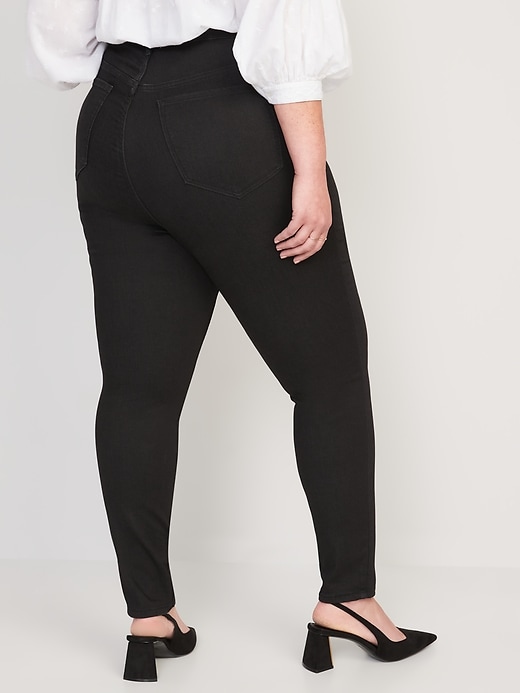 Image number 8 showing, FitsYou 3-Sizes-in-1 Extra High-Waisted Rockstar Super-Skinny Black Jeans for Women