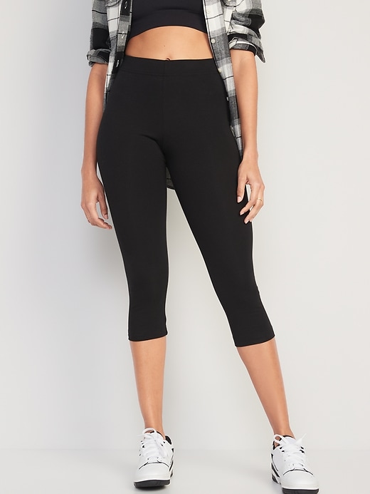 Image number 3 showing, High Waisted Cropped Leggings 3-Pack