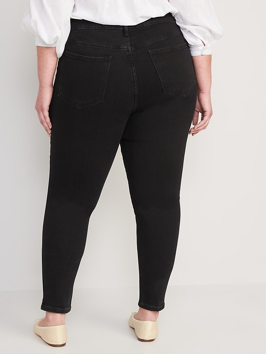 Image number 8 showing, Mid-Rise Pop Icon Black Ripped Skinny Jeans for Women
