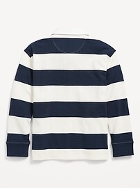 View large product image 3 of 3. Gender-Neutral Striped Long-Sleeve Rugby Polo Shirt for Kids