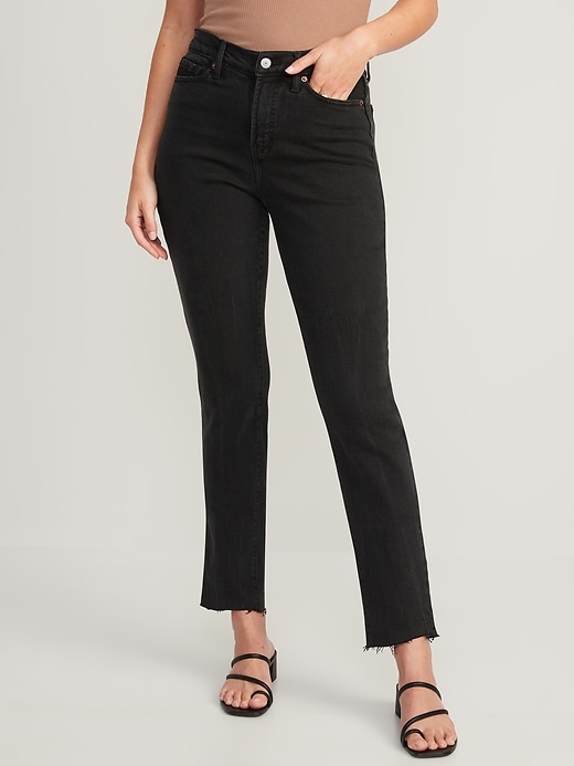 Image number 1 showing, High-Waisted OG Straight Cut-Off Ankle Jeans for Women