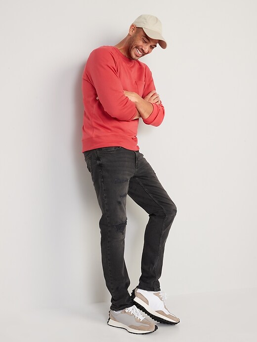 Image number 3 showing, Slim Built-In Flex Ripped Black Jeans for Men