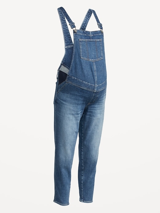 Image number 4 showing, Maternity Side Panel O.G. Straight Jean Overalls