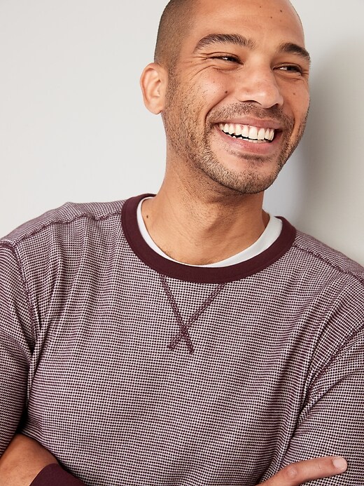 Image number 3 showing, Thermal-Knit Birdseye-Pattern Long-Sleeve T-Shirt for Men