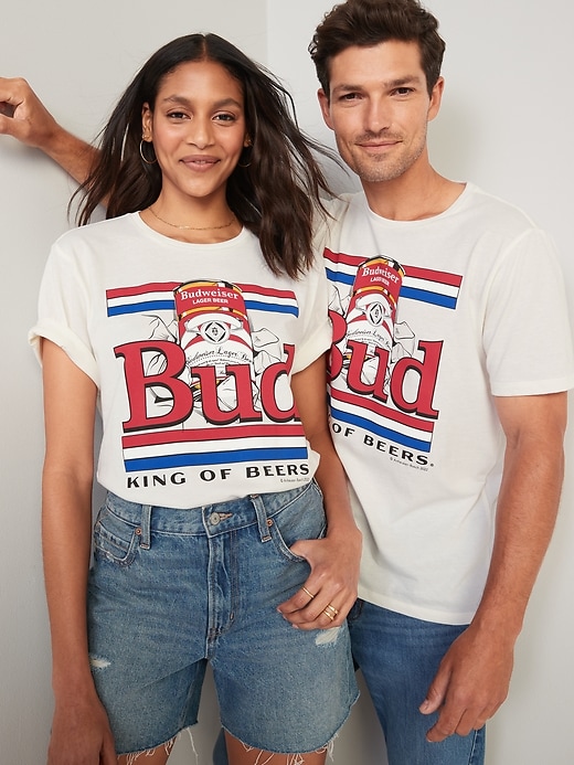 View large product image 2 of 2. Budweiser® "Bud, King of Beers" Gender-Neutral Graphic T-Shirt for Adults