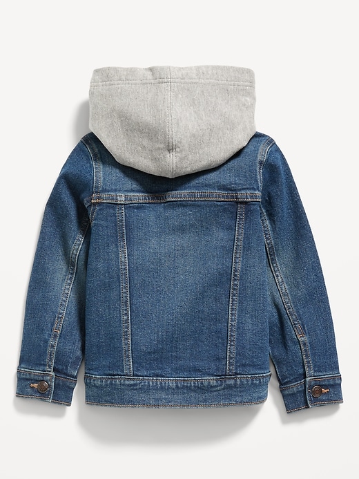View large product image 2 of 2. Unisex Hooded Jean Trucker Jacket for Toddler