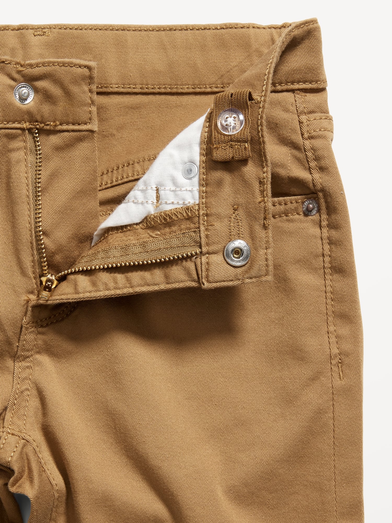 Pants for Peanuts Slim-Fit School Uniform Pants: Adjustable Waist Twill / Boys & Girls Khaki / Size Orange / A