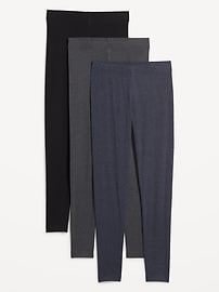 Image number 1 showing, High-Waisted Fashion Layering Leggings 3-Pack