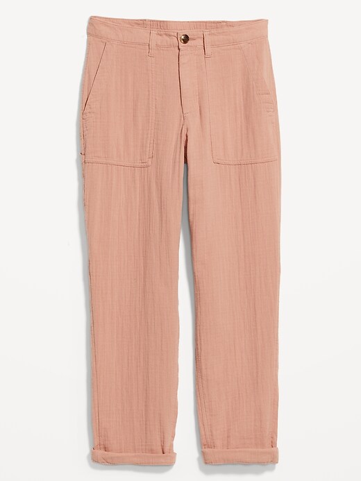 Image number 4 showing, High-Waisted Slouchy Cropped Tapered Workwear Pants
