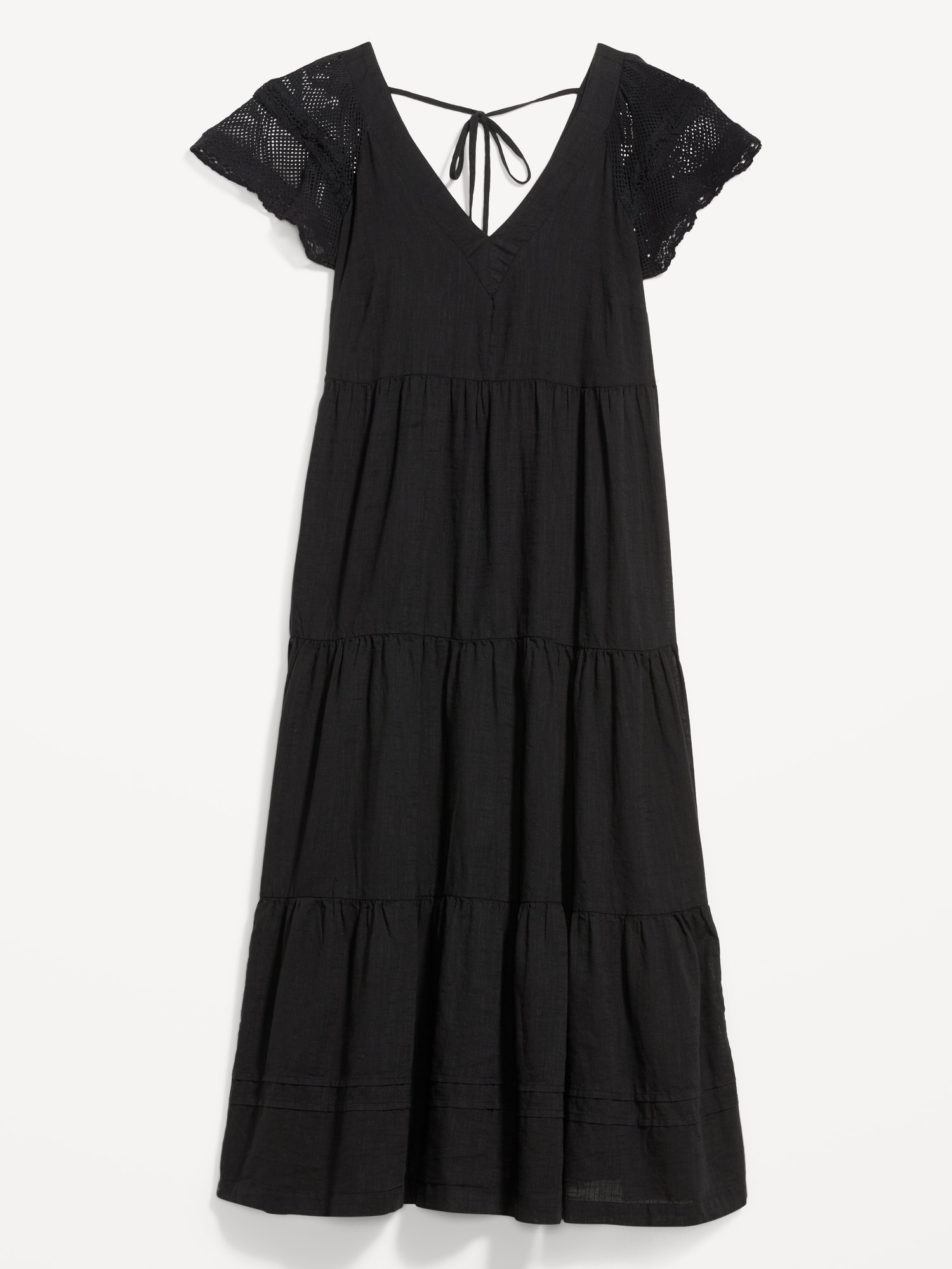 Flutter-Sleeve Tie-Back Maxi Swing Dress | Old Navy