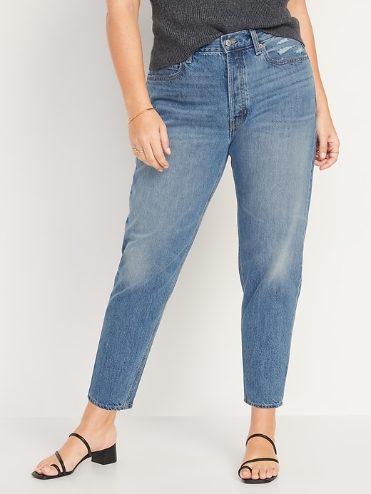 Image number 5 showing, High-Waisted Slouchy Taper Ankle Jeans