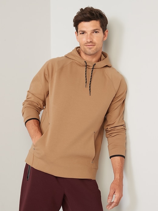 Dynamic Fleece Short-Sleeve Pullover Hoodie for Men, Old Navy