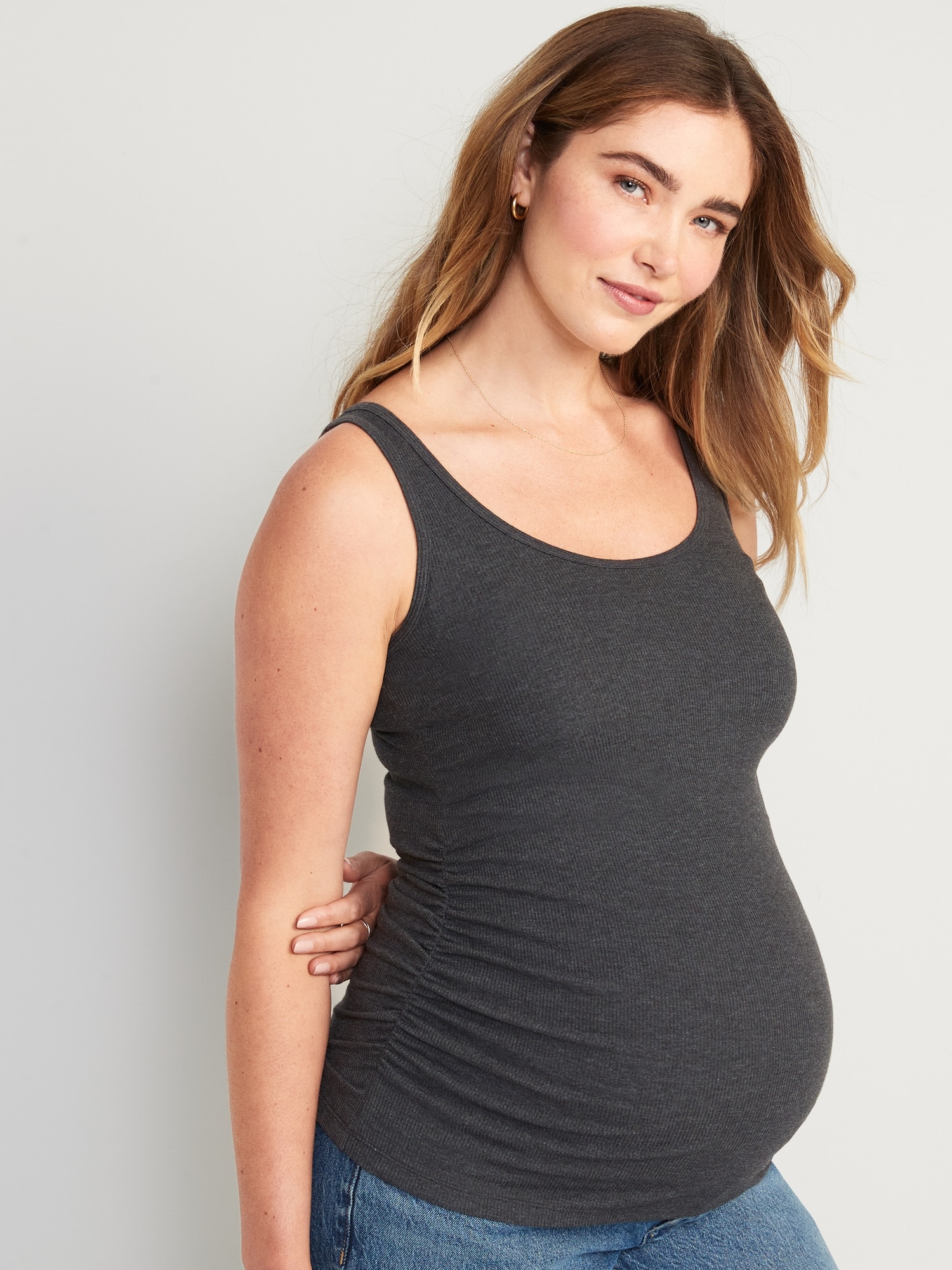 Mamalicious Maternity seamless support tank top in navy blue - part of a  set