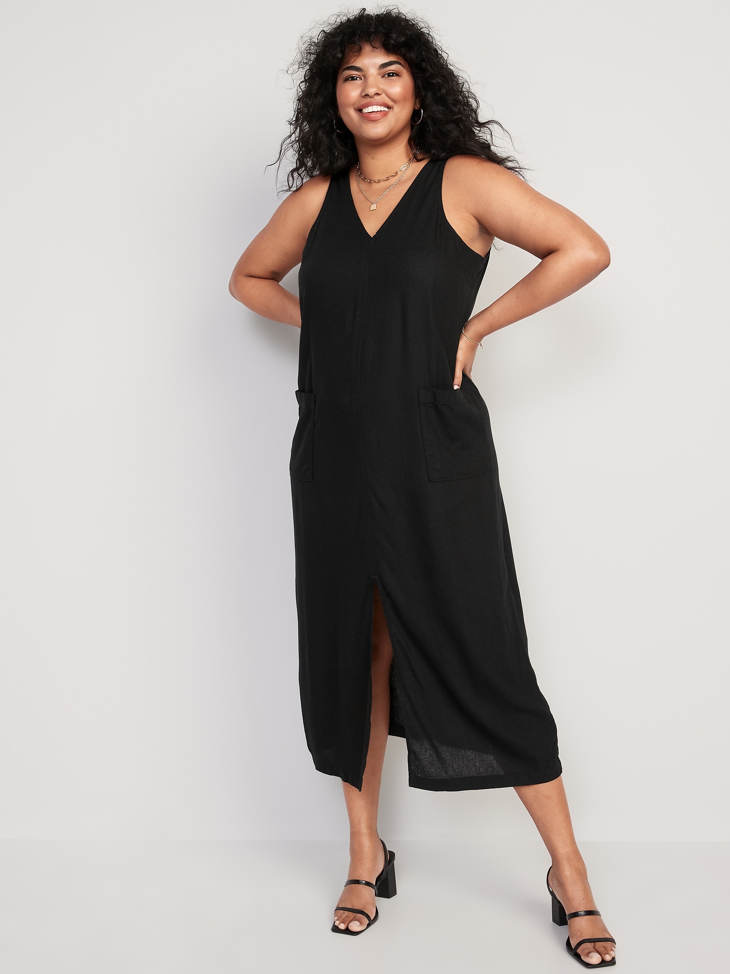 black maxi tank dress old navy