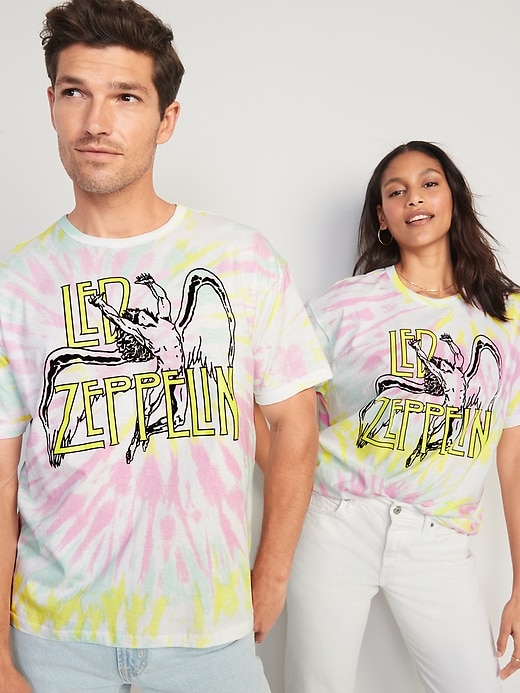 View large product image 2 of 3. Led Zeppelin™ Oversized Tie-Dye Gender-Neutral T-Shirt for Adults
