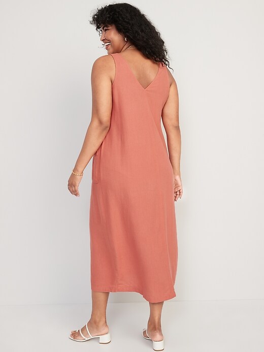 Image number 6 showing, Sleeveless Split-Front Maxi Shift Dress for Women