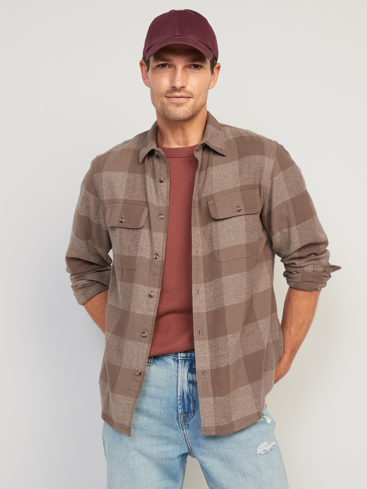 Old Navy Men's Regular-Fit Plaid Flannel Shirt - - Size XXXXL