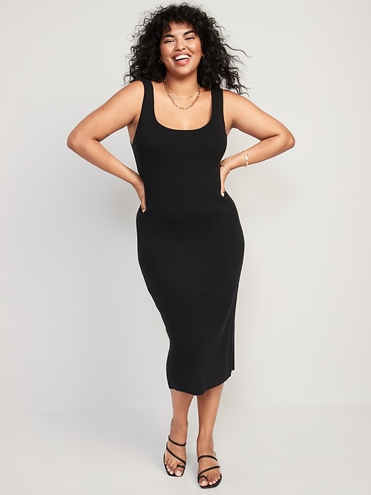 Image number 5 showing, Fitted Rib-Knit Midi Tank Sweater Dress