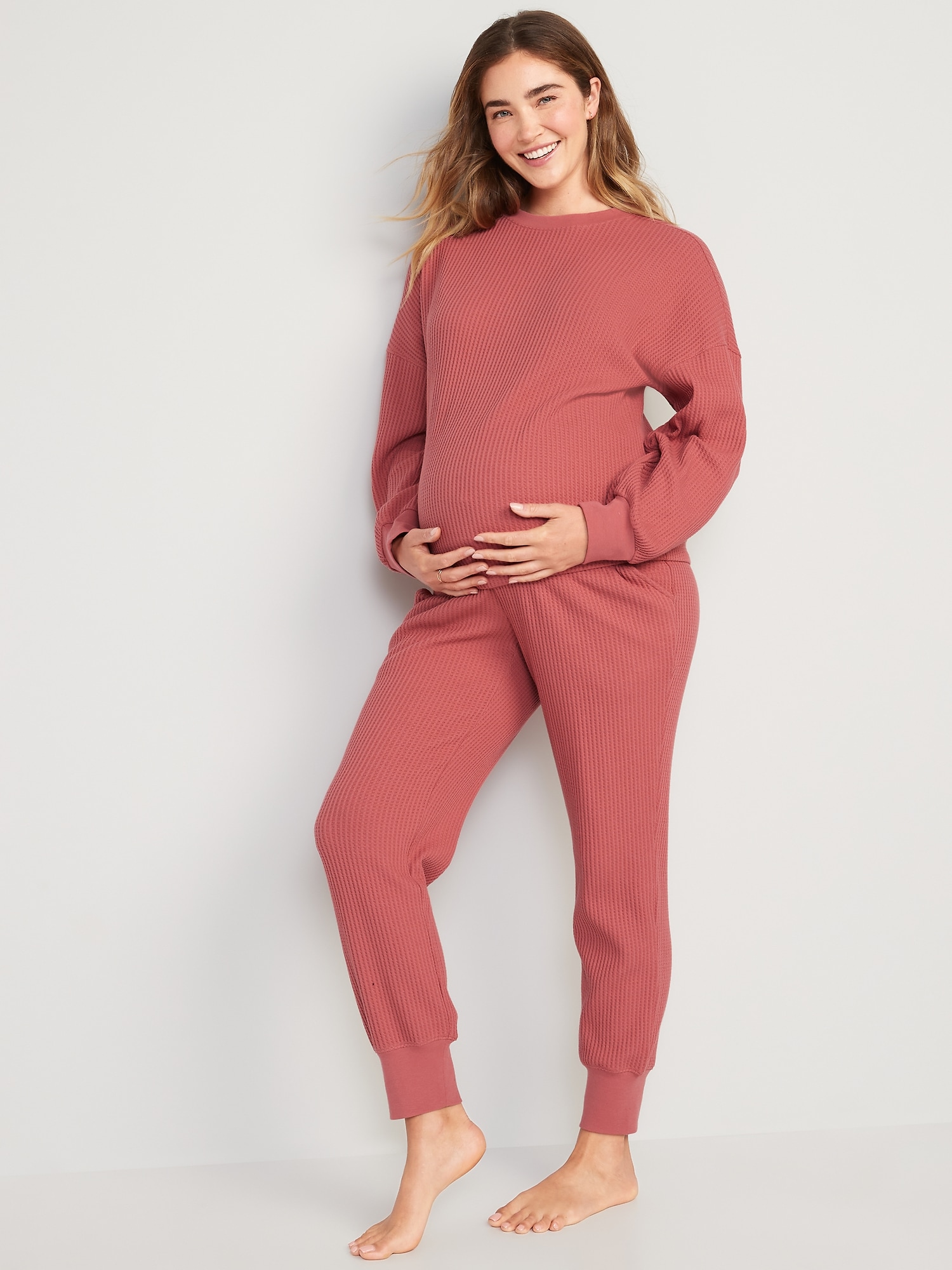 Old Navy Maternity Thermal-Knit Rollover-Waist Pajama Set