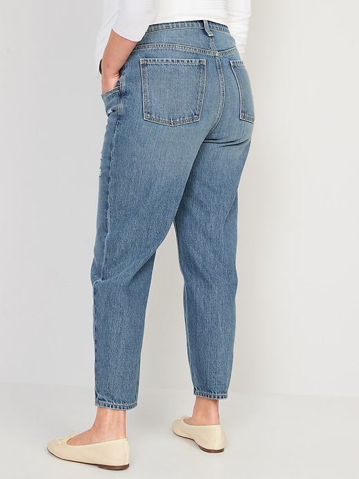 Image number 2 showing, Maternity Front Low Panel Ripped Slouchy Taper Jeans
