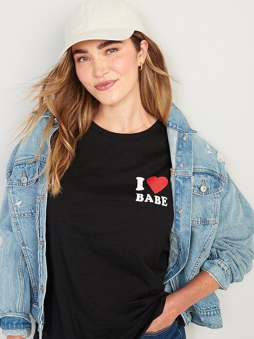 Maternity DoubleLayer Matching Graphic Nursing TShirt Old Navy