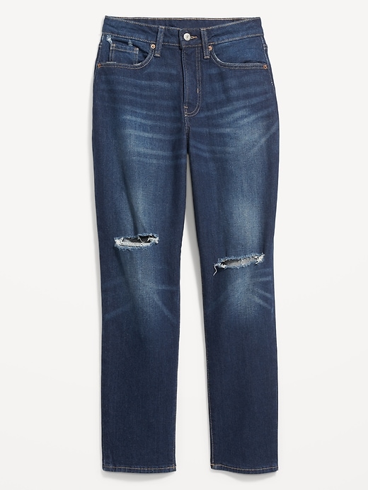 Image number 4 showing, Curvy High-Waisted OG Straight Ripped Ankle Jeans for Women
