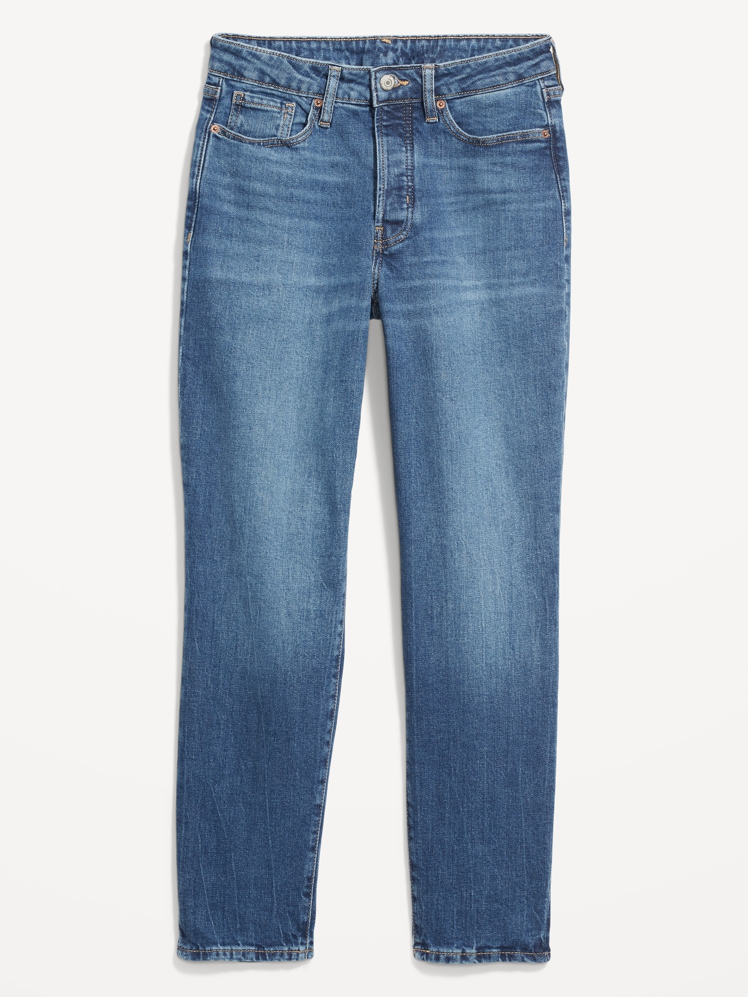 High-Waisted Button-Fly OG Straight Ankle Jeans for Women