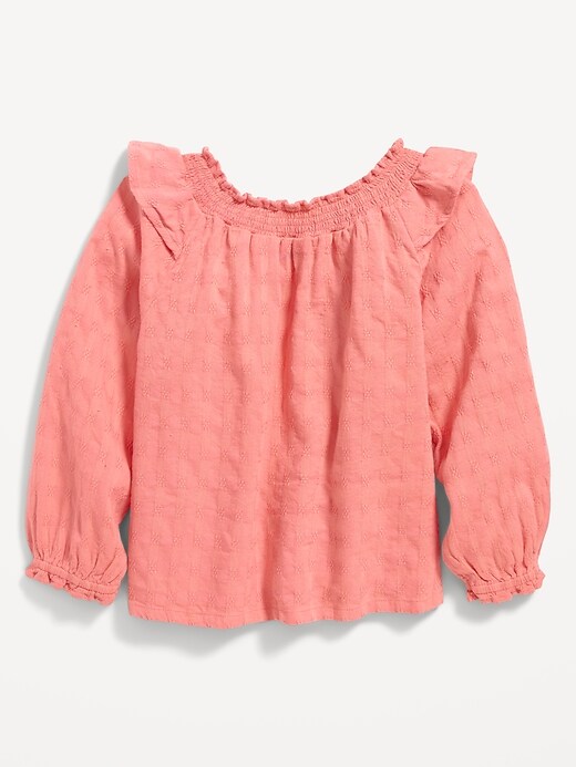 View large product image 1 of 3. Long-Sleeve Dobby Swing Top for Toddler Girls