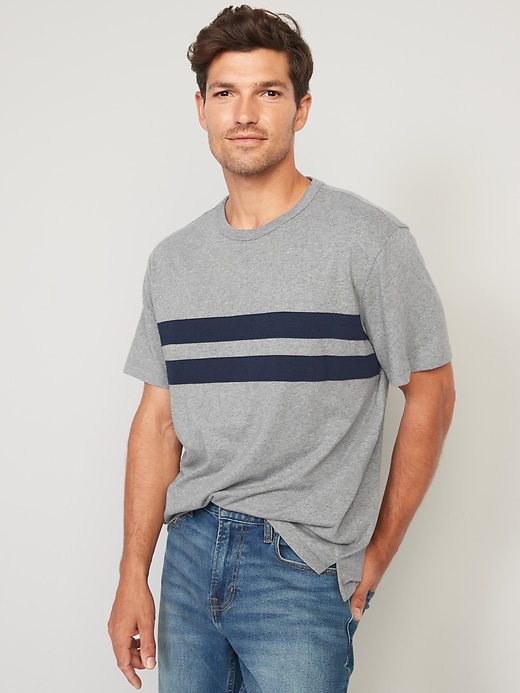 Image number 1 showing, Loose-Fit Chest-Stripe T-Shirt