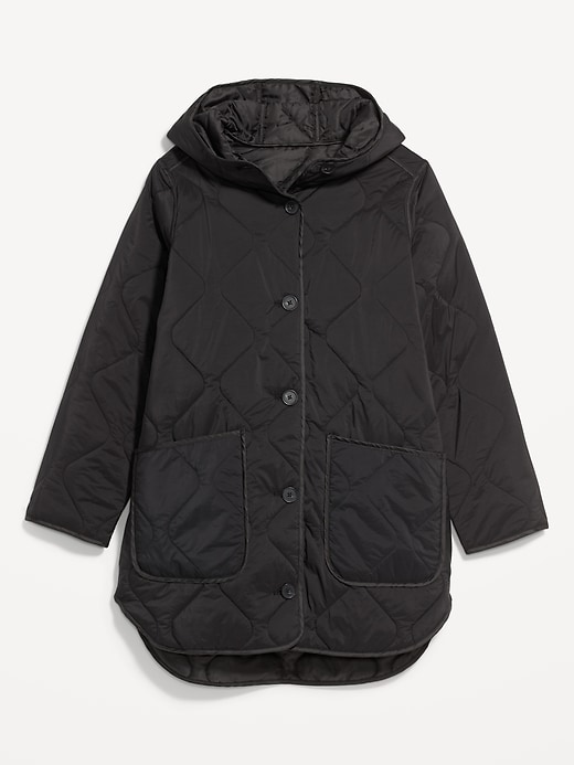 Image number 4 showing, Hooded Quilted Utility Coat for Women