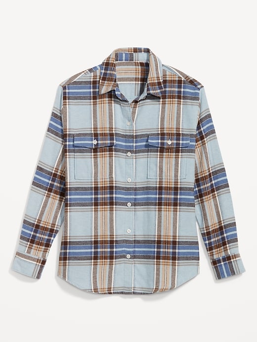 Long-Sleeve Plaid Flannel Boyfriend Tunic Shirt for Women | Old Navy
