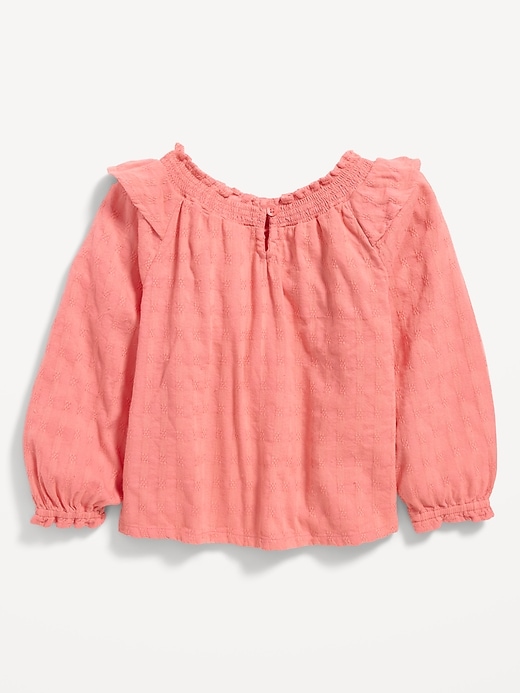 View large product image 2 of 3. Long-Sleeve Dobby Swing Top for Toddler Girls