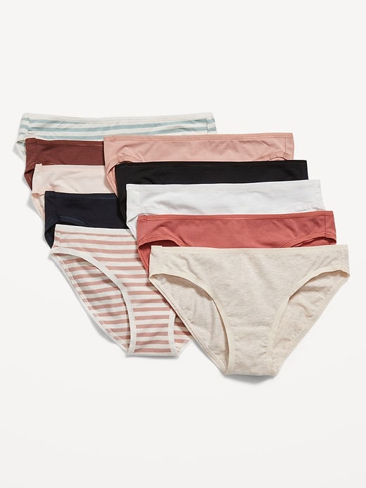 Image number 2 showing, Mid-Rise Supima® Cotton-Blend Bikini Underwear 10-Pack
