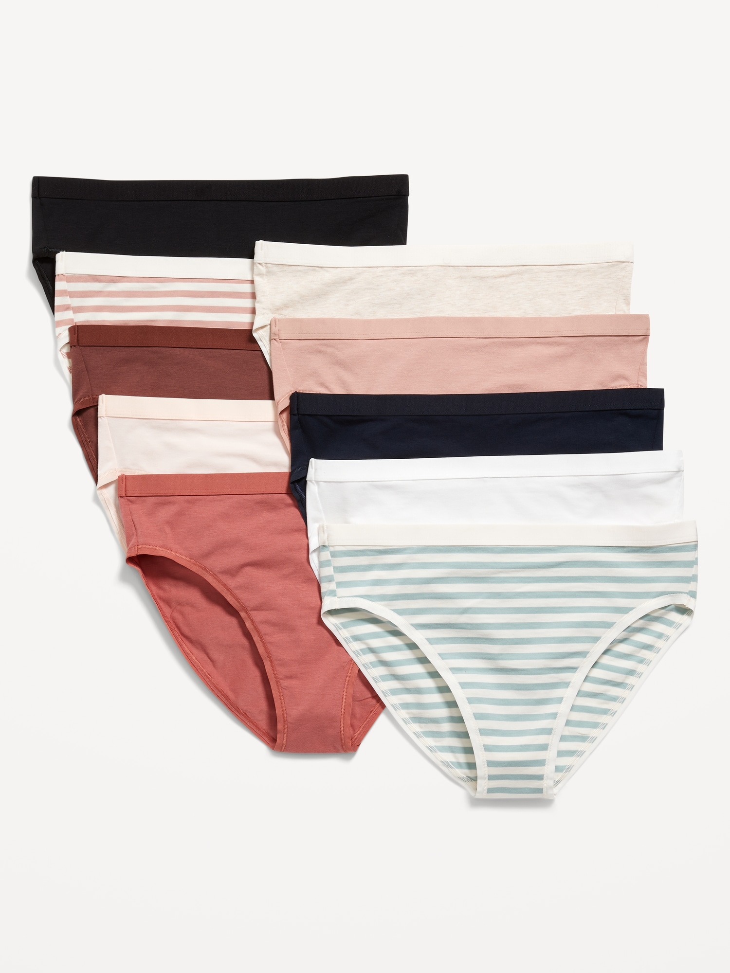 High-Waisted Supima® Cotton-Blend Bikini Underwear 10-Pack