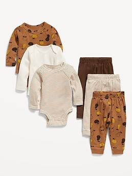 Unisex Bodysuit & Leggings 6-Pack for Baby