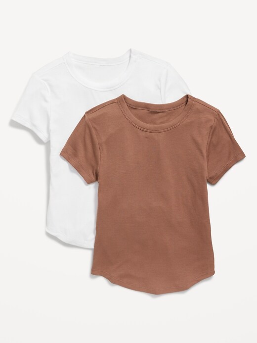 Old Navy Short-Sleeve UltraLite Cropped Rib-Knit T-Shirt 2-Pack for Women. 1