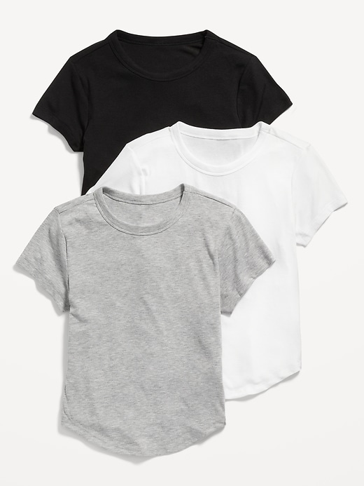 Image number 1 showing, UltraLite Cropped Rib-Knit T-Shirt 3-Pack