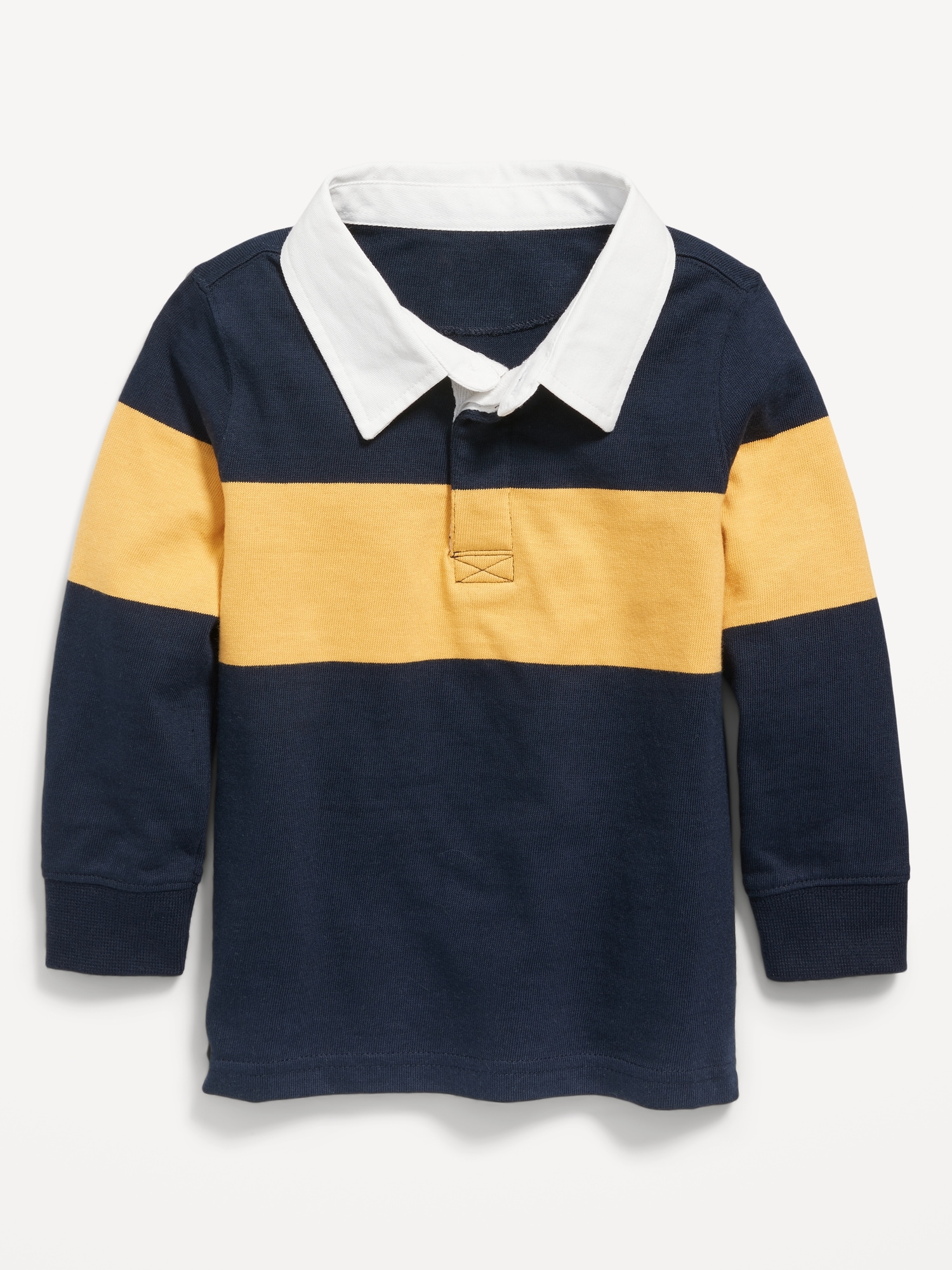 Bold-Stripe Long-Sleeve Rugby Polo Shirt for Toddler Boys | Old Navy