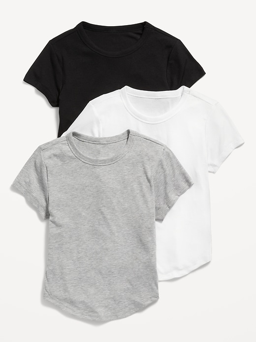 Image number 4 showing, UltraLite Cropped Rib-Knit T-Shirt 3-Pack