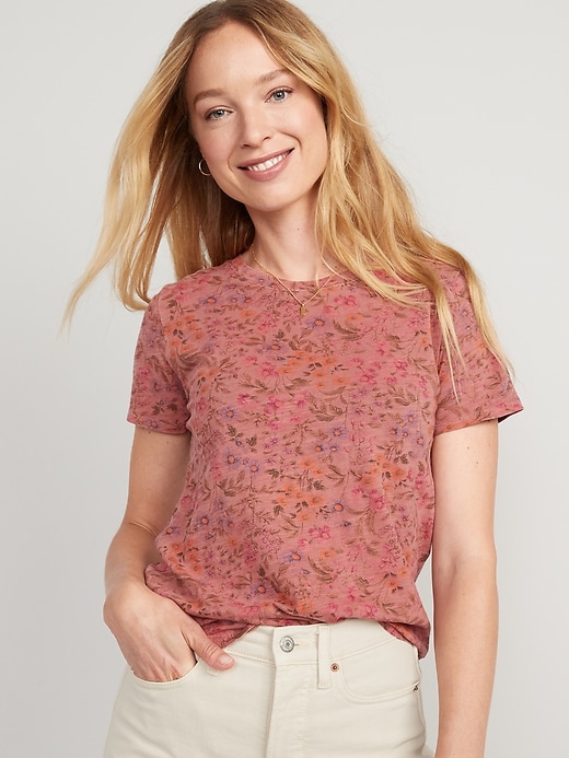 Oldnavy EveryWear Floral-Print Crew-Neck T-Shirt for Women