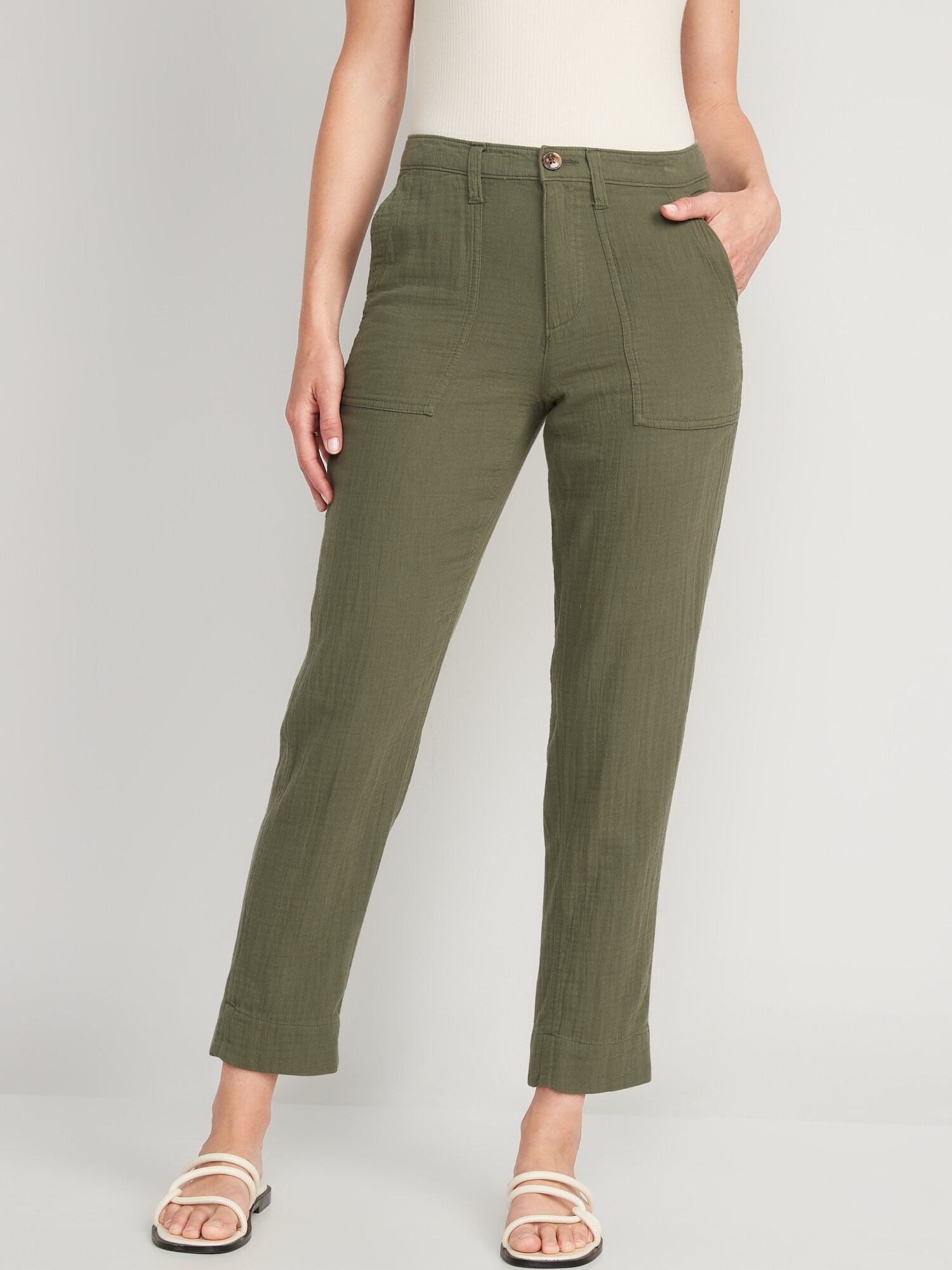 High-Waisted Slouchy Cropped Tapered 
