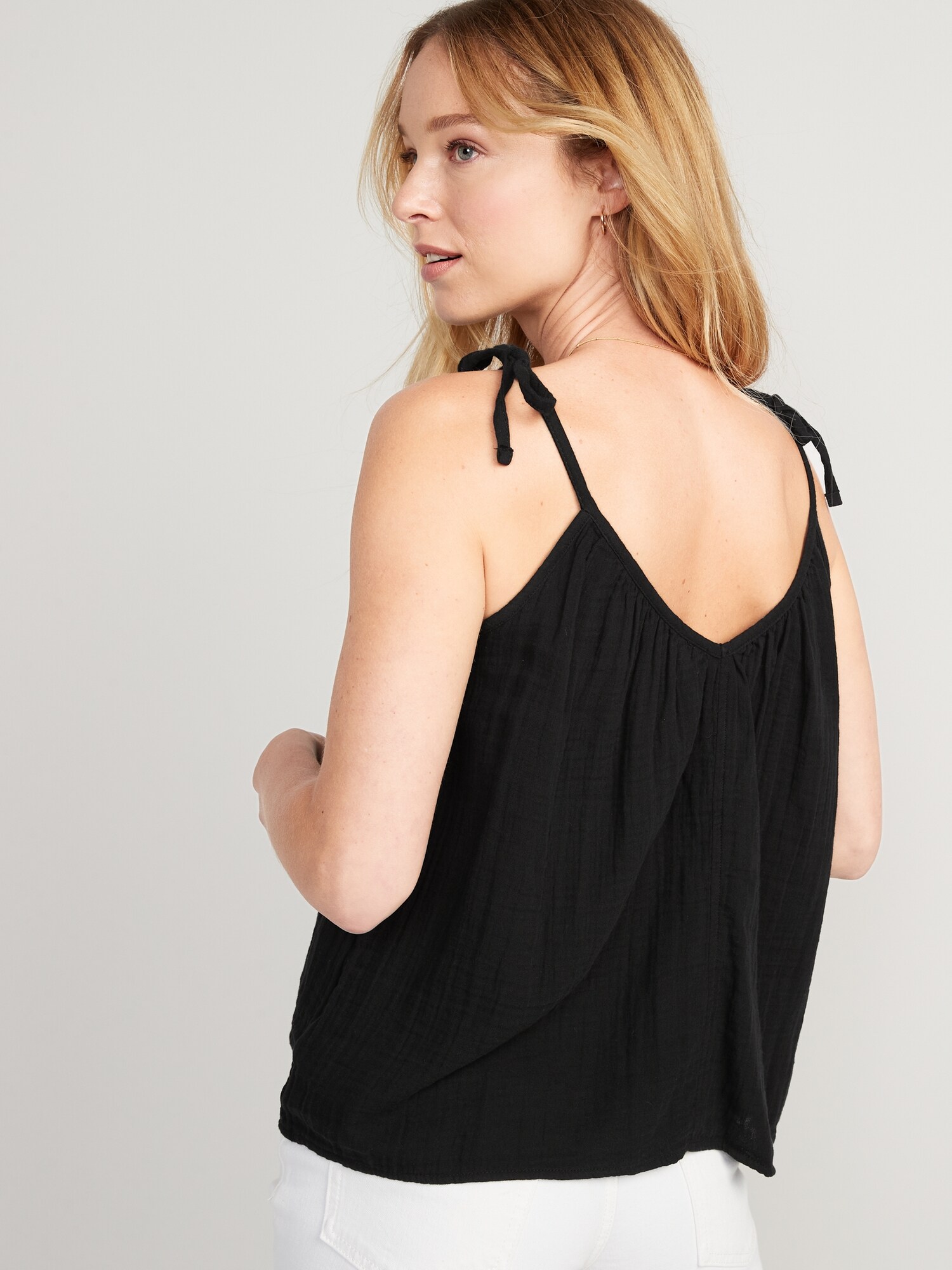 TieShoulder DoubleWeave Cami Swing Top for Women Old Navy