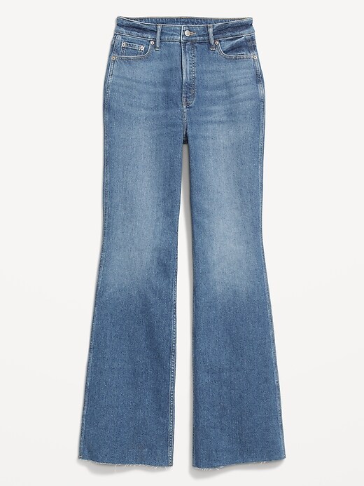 Image number 4 showing, Higher High-Waisted Cotton-Hemp Blend Flare Cut-Off Jeans for Women