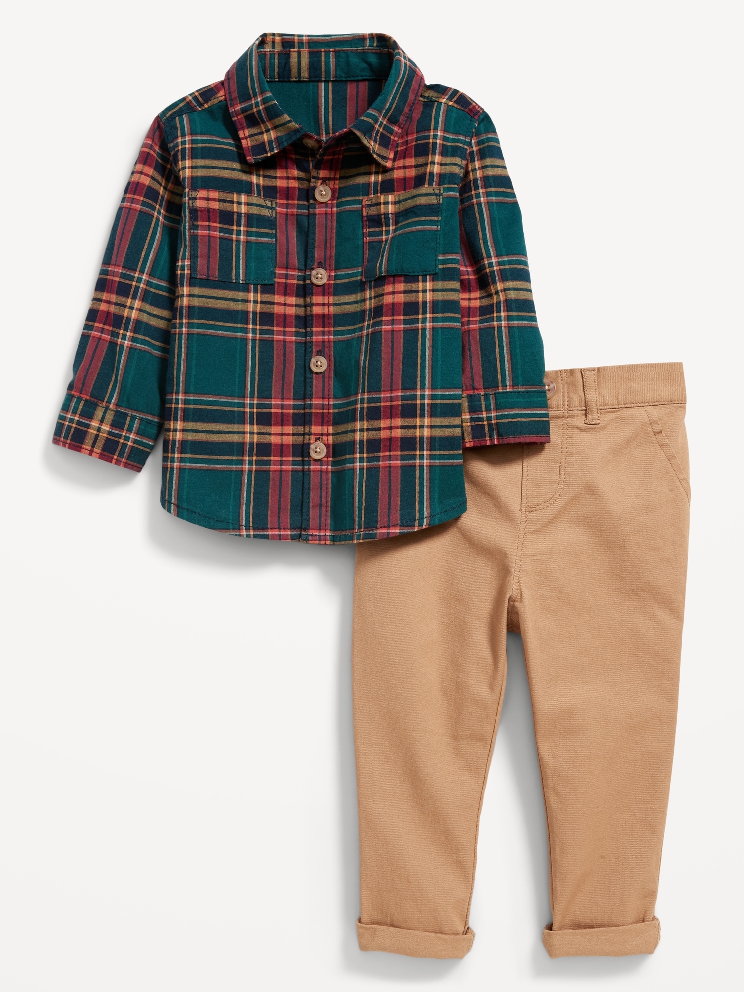 Plaid Shirt & Chino Pants Set for Baby | Old Navy