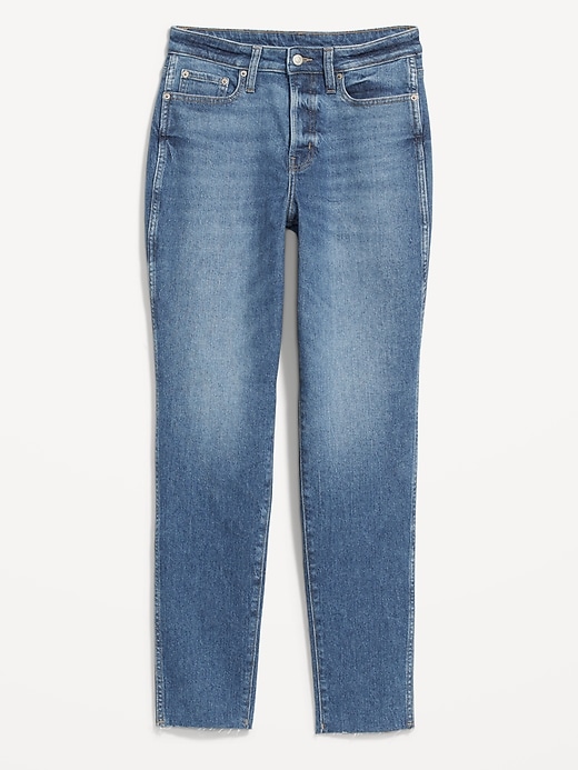 Image number 4 showing, High-Waisted OG Straight Cotton-Hemp Blend Cut-Off Jeans for Women