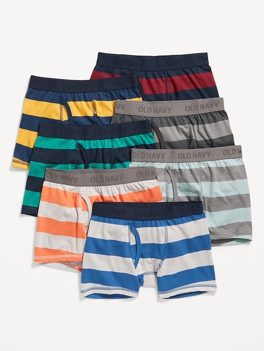 Rugby-Stripe Boxer-Briefs Underwear 7-Pack for Boys