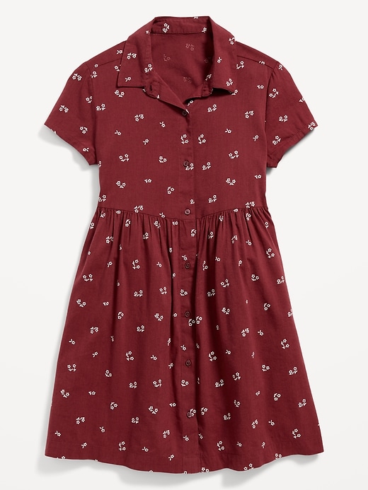 View large product image 2 of 3. Short-Sleeve Floral-Print Swing Dress for Girls