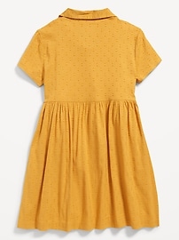 Short-Sleeve Textured Clip-Dot Shirt Dress for Girls